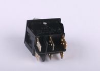 6 Pin Black SPDT Illuminated Rocker Switch Kecil Untuk Alat Komunikasi