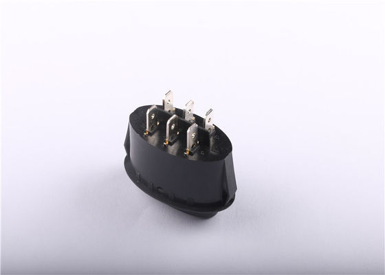 Ukuran Customizable Oval Rocker Switch, Tombol Hitam Mini Rocker Beralih 12V