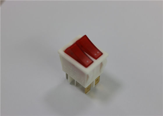Mini 4/6 Pins Red Illuminated Rocker Switch, Waterproof Led Rocker Switch
